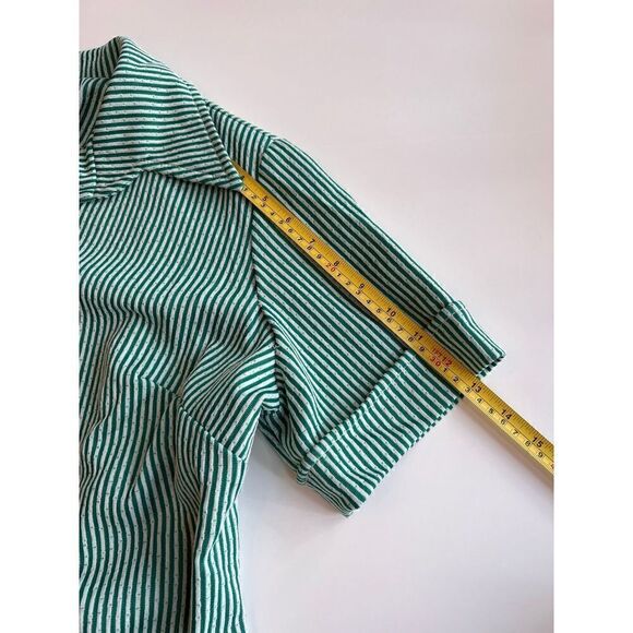 Prince of Dallas Paintsuit Green White Stripe Vintage 70’s Women’s M-XL - Picture 2 of 9